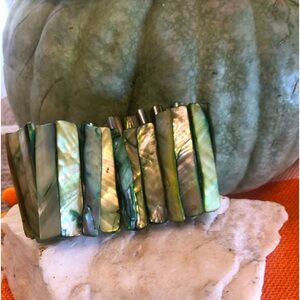 Vintage alpaca shell bracelet. Holiday Gift